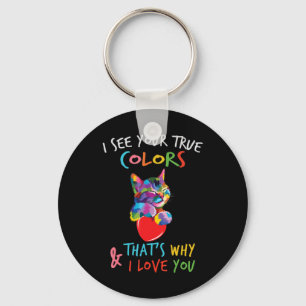 This Cute Autism Awareness Cat design with a beaut Key Ring