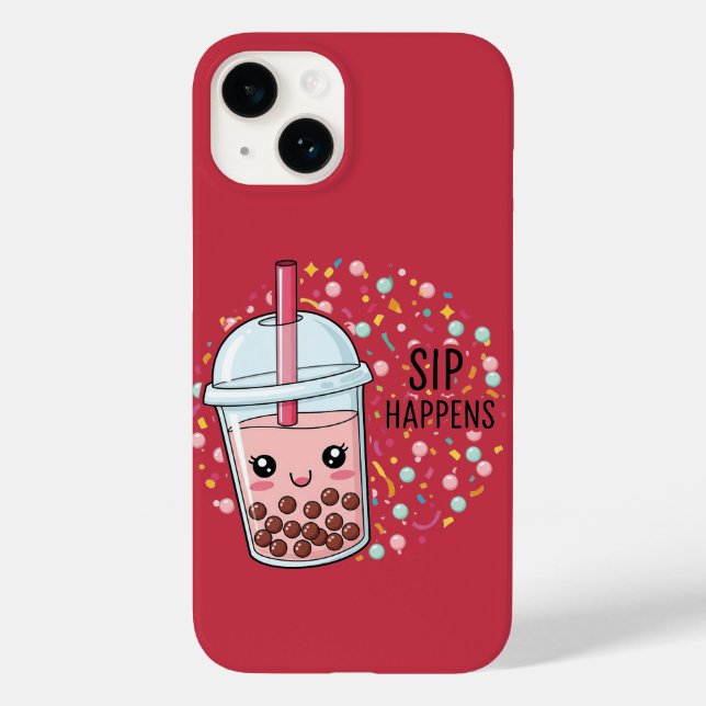 This cute boba tea illustration is bursting with Case-Mate iPhone case (Back)