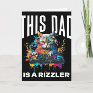 This Dad Has Rizz Cool Dj Cat Rizzler Dad Father's Card