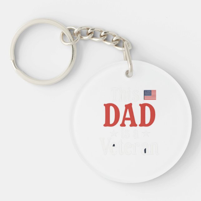 This Dad is a Veteran Keychain – Heartfelt Gift (Front)