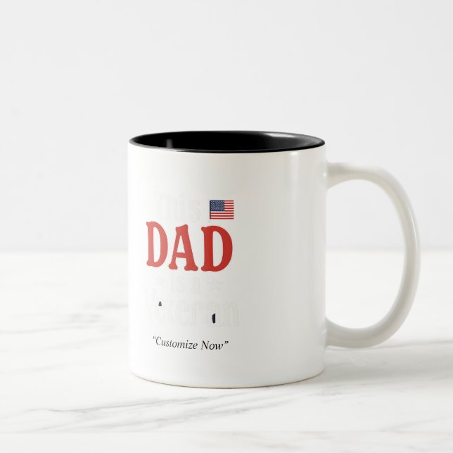 This Dad Is a Veteran Mug – Patriotic Gift (Right)