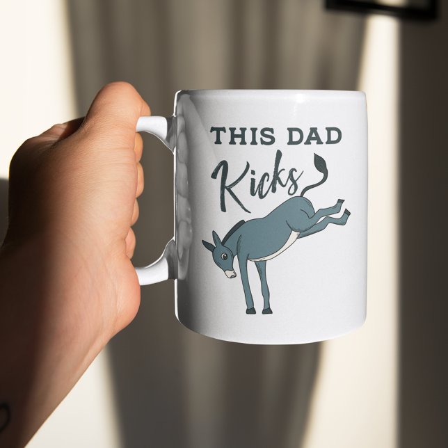 This Dad Kicking Donkey Funny Fathers Day Coffee Mug (Creator Uploaded)