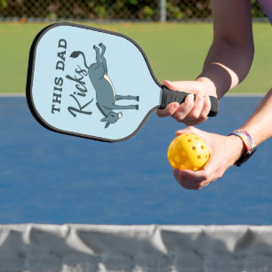 This Dad Kicking Donkey Funny Fathers Day Pickleball Paddle