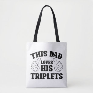 This Dad Loves His Triplets - Gift for Dad with Th Tote Bag