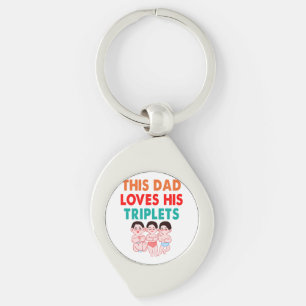 This Dad Loves His Triplets Key Ring