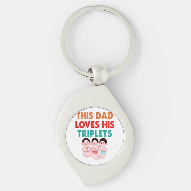 This Dad Loves His Triplets Key Ring (Front)