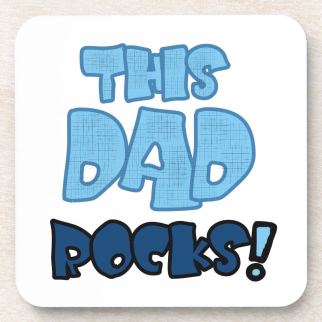 This Dad Rocks Gifts Coaster (Front)
