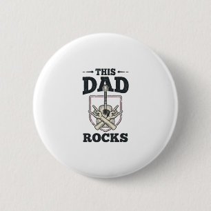 This Dad Rocks Vintage Guitar Dad Shirt Design (3) 6 Cm Round Badge