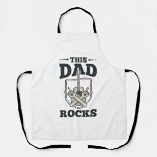 This Dad Rocks Vintage Guitar Dad Shirt Design (3) Apron