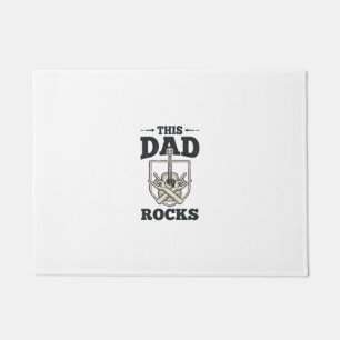 This Dad Rocks Vintage Guitar Dad Shirt Design (3) Doormat