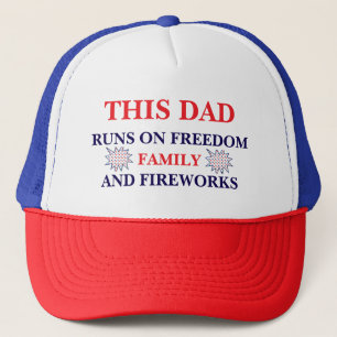 This Dad Runs on Freedom Family & Fireworks Trucker Hat