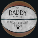 This Daddy Belongs To Kids Names Father's Day Grey Basketball<br><div class="desc">Personalised This Daddy Belongs To Kids Names Father's Day Grey Basketball</div>