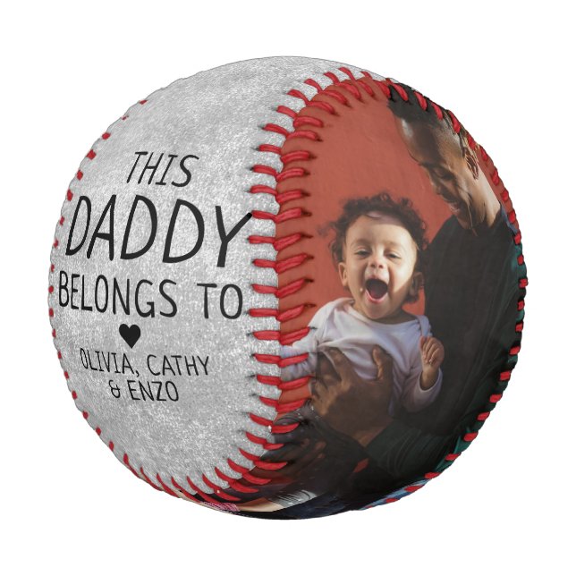 This Daddy Belongs to Silver Grey Father's Day Baseball (Angled)
