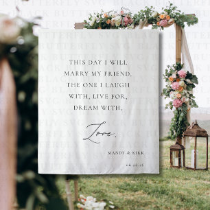 This Day I Marry My Best Friend Wedding Backdrop Tapestry