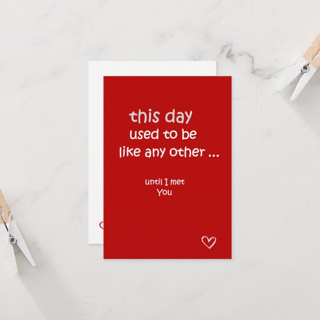 This Day - Romantic Love Card (Front/Back In Situ)