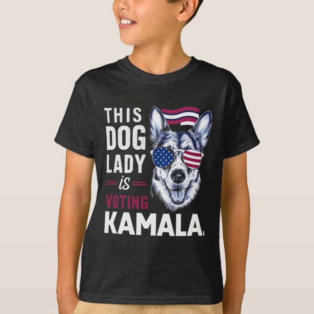 This Dog Lady Is Voting Kamala  T-Shirt (Front)