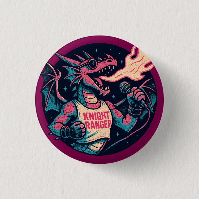 This Dragon Spits Fire 3 Cm Round Badge (Front)