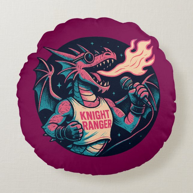 This Dragon Spits Fire Round Cushion (Front)