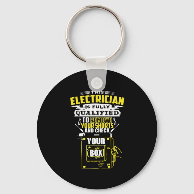 This electrician is fully qualified key ring (Front)