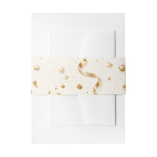 This Elegant Champagne Confetti Design Works for E Invitation Belly Band