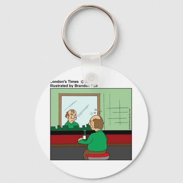 This End Up Vanity Head Stickers Funny Gifts & Tee Key Ring (Front)
