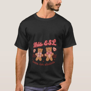 This English Language ESL Teacher Loves Students V T-Shirt