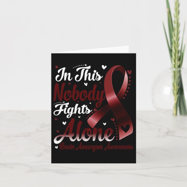 This Family Nobody Fight Alone Brain Aneurysm Awar Card (Front)