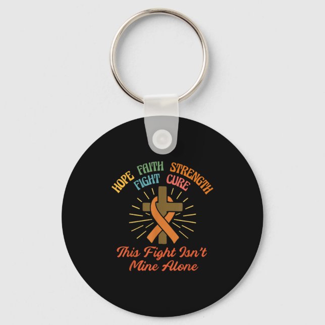 This Fight Isnt Mine Alone Leukaemia Awareness Chr Key Ring (Front)