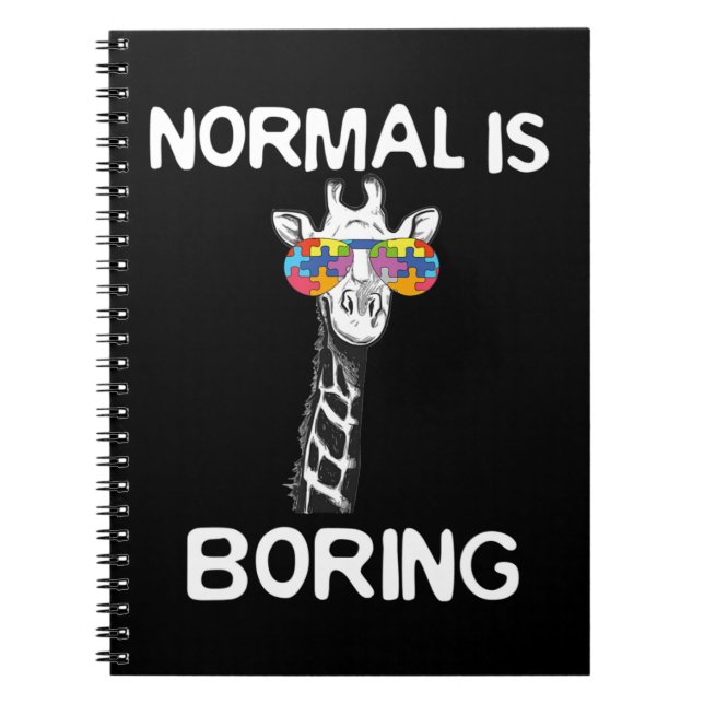 This funny graphic design features giraffe with co notebook (Front)
