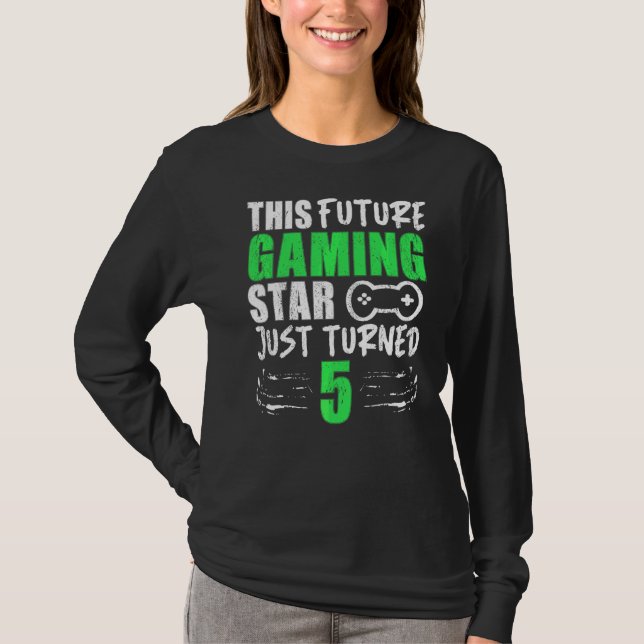 This Future Gaming Star Just Turned 5th Birthday T-Shirt (Front)