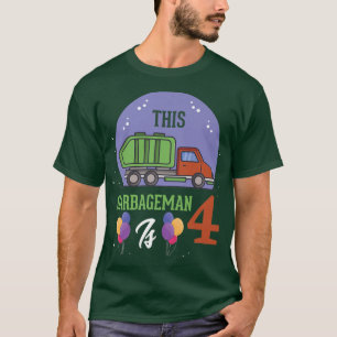 This Garbageman is 4 4th Birthday Garbage Truck 4y T-Shirt