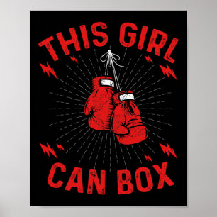This Girl Can Box, Boxer Boxing Vintage Design Poster