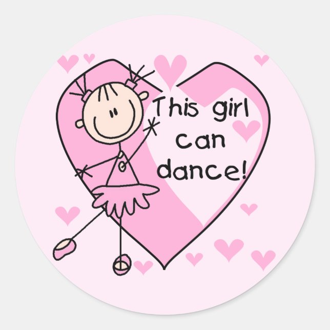 This Girl Can Dance T-shirts and Gifts Classic Round Sticker (Front)