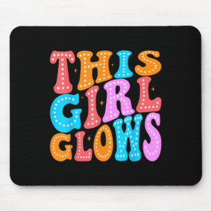 This Girl Glows For 80s And 90s Kids Women Colorfu Mouse Pad