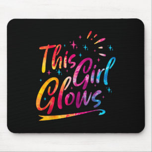 This Girl Glows For 80s And 90s Kids Women Colorfu Mouse Pad