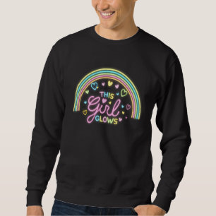 This Girl Glows, In Bright Colours Dance Wear 80's Sweatshirt