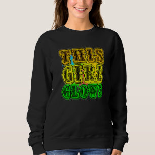 This Girl Glows party 80s vintage retro colourful Sweatshirt