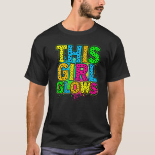 This Girl Glows party 80s vintage retro colourful T-Shirt
