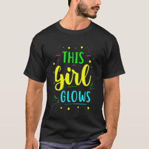 This Girl Glows Retro 80s Birthday Party Eighties T-Shirt