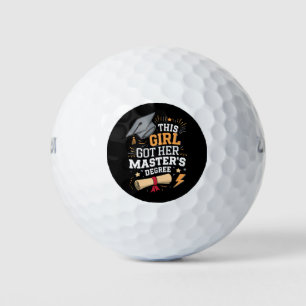 This Girl Got Her Master's Degree Graduation Golf Balls