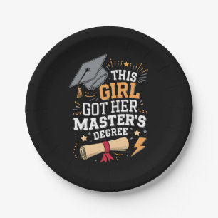 This Girl Got Her Master's Degree Graduation Paper Plate