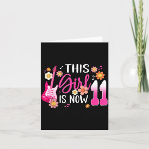 This Girl Is 11 Year Old Birthday Guitar 11th Bday Card