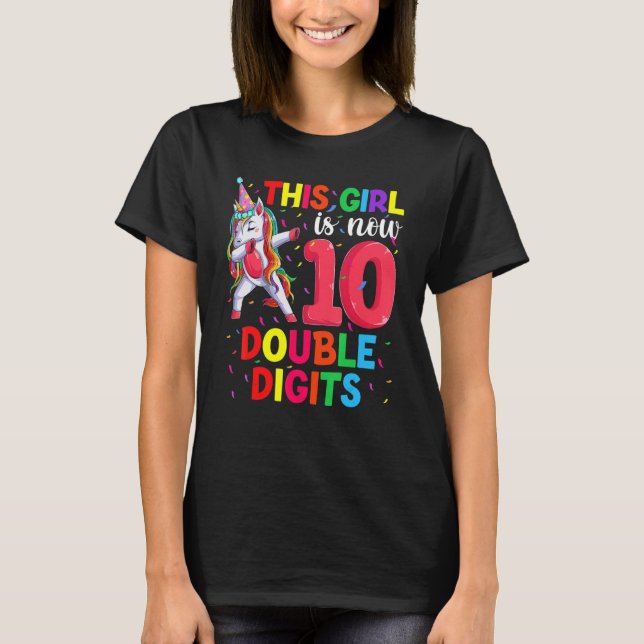 This Girl Is Double Digits 10 Birthday Shirt, 10 Y T-Shirt (Front)