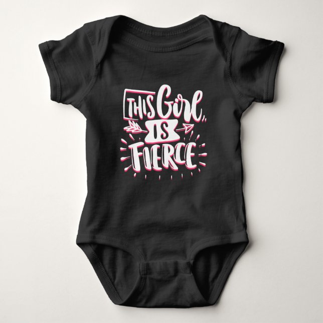 This Girl Is Fierce Girl Empowerment Baby Bodysuit (Front)