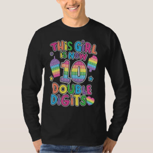 This Girl Is Now 10 Double Digit Pop It 10th Birth T-Shirt