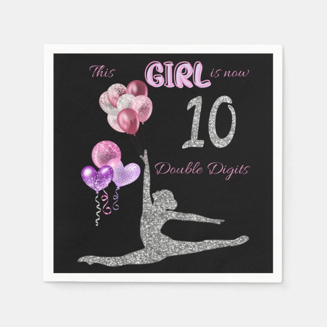 This Girl Is Now 10 Double Digits Gymnastics      Napkin (Front)