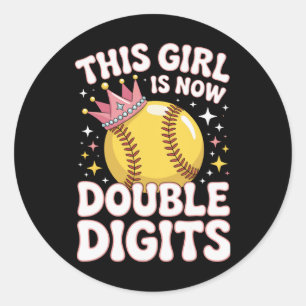 This Girl Is Now 10 Double Digits Softll Coach Dau Classic Round Sticker
