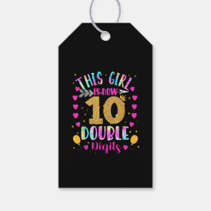 This Girl Is Now 10 Double Digits Tie Dye Gift Tags