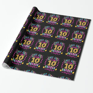 This Girl Is Now 10 Double Digits Tie Dye Wrapping Paper