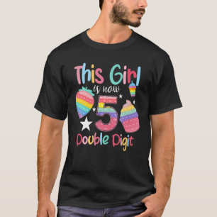 This Girl Is Now 5 Double Digit Pop It 5th Birthda T-Shirt